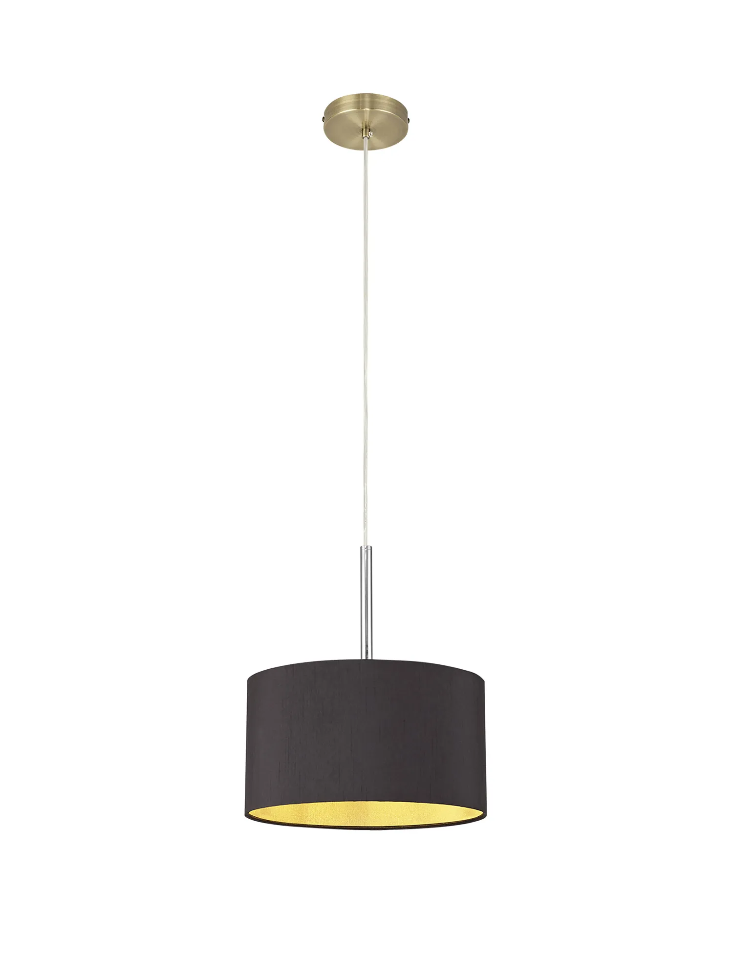 Baymont 30cm Pendant 1 Light Antique Brass; Midnight Black/Green Olive DK0203  Deco Baymont AB BL/GR